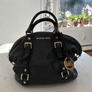 Michael Kors Black Leather Bucket Bag